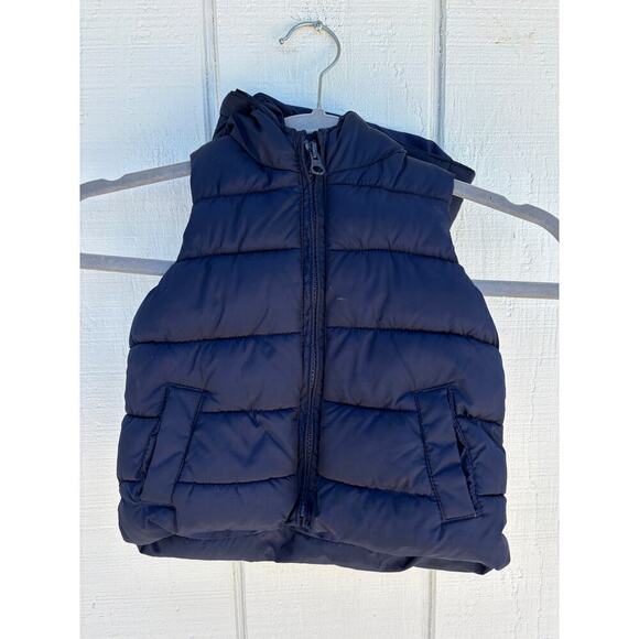 Baby Gap Quilted Puffer Vest, Hooded,  Navy Blue, Toddler‎ Size 18-24 Mos - Picture 1 of 6